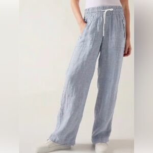Athleta Cabo Linen Mid-Rise Wide Leg Pant